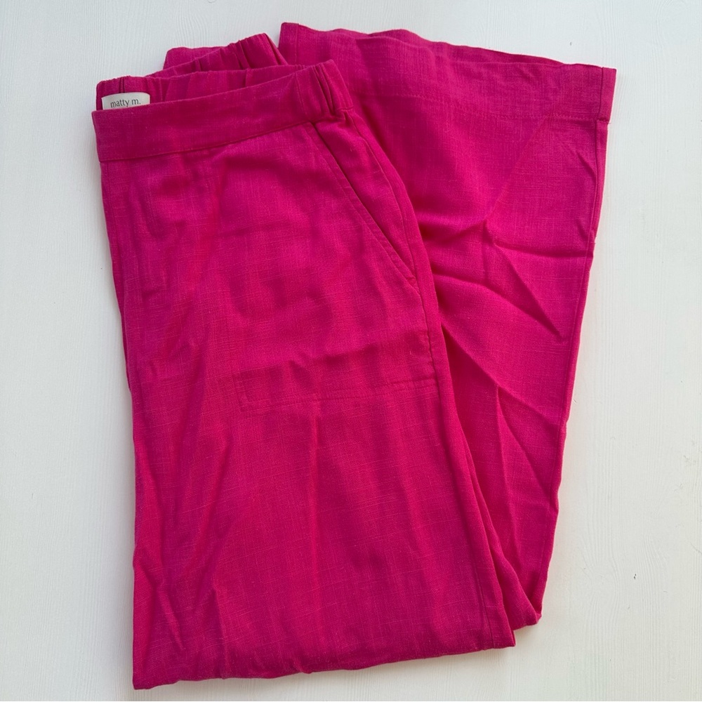 Matty M Fuchsia Linen Trousers